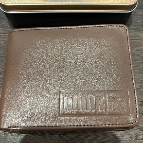 PUMA Tri-fold vegan leather wallet,6 card, ID slot,bill holder,slim fit,logo - Picture 2 of 13